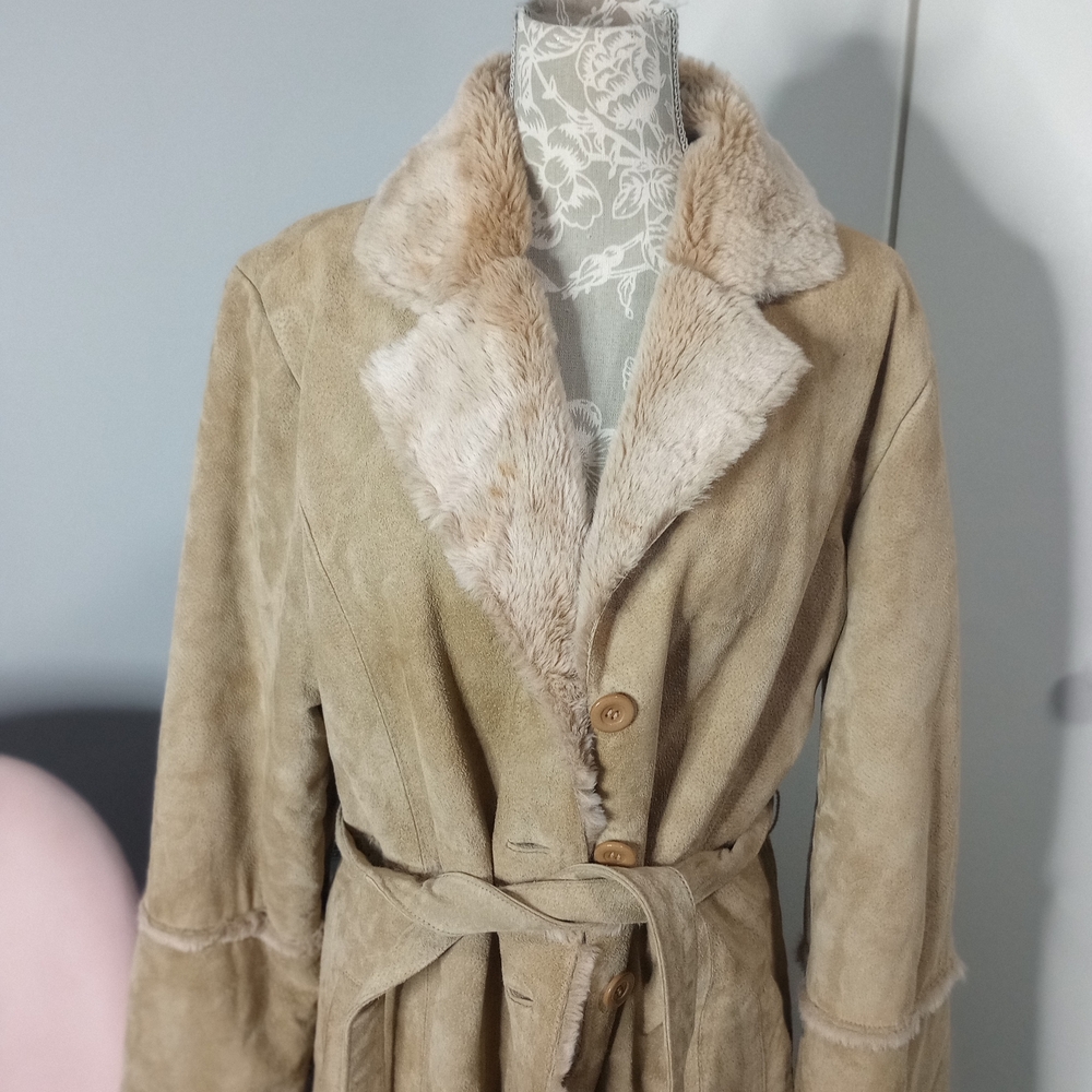 Brandon Thomas Cream Tan Trench Coat - Picture 3 of 13
